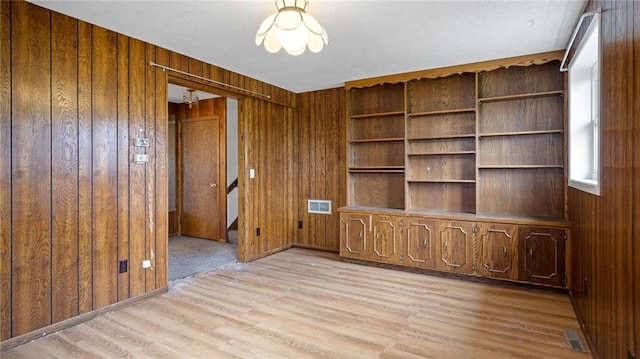 1413 E Clairemont Ave, Eau Claire, WI 54701 - spare room featuring wooden walls, visible vents, and wood finished floors