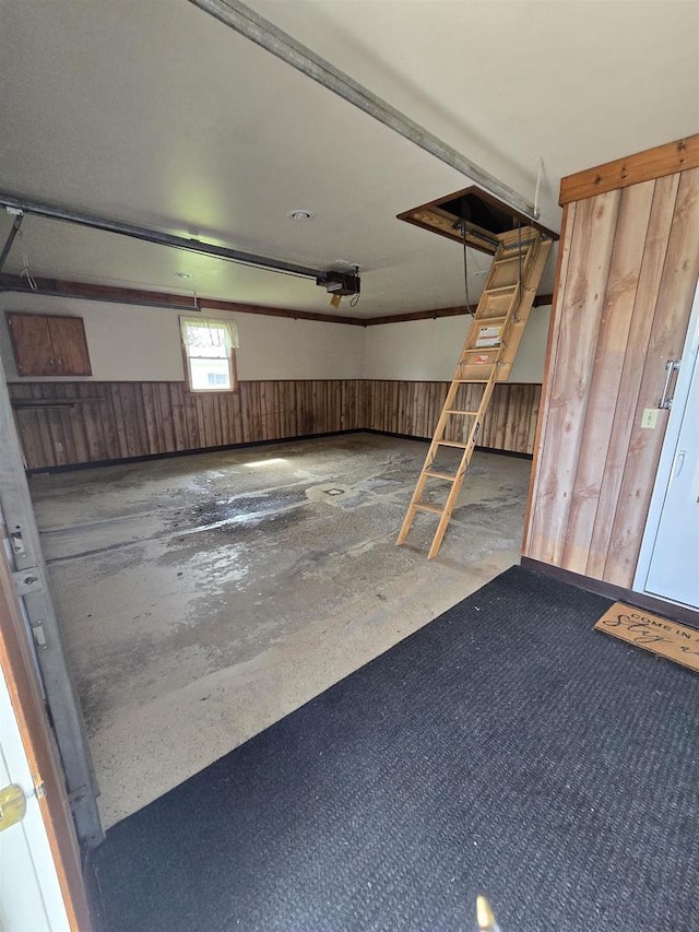 garage featuring a garage door opener