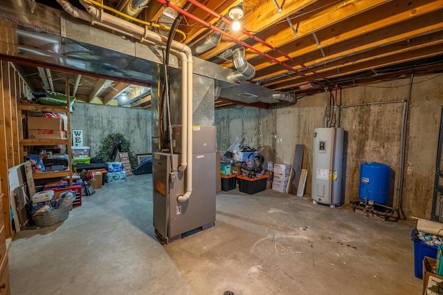 9327 Strong Rd, Argonne, WI 54511 - unfinished below grade area with electric water heater and heating unit