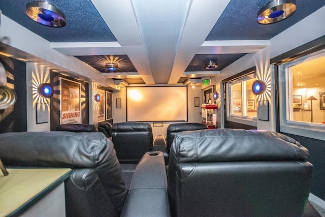2704 Kettle Ct, West Bend, WI 53090 - home theater with coffered ceiling