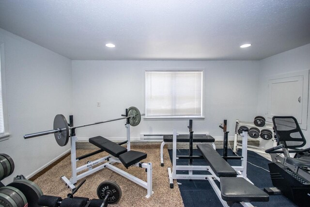 2704 Kettle Ct, West Bend, WI 53090 - exercise area with carpet, baseboards, and recessed lighting