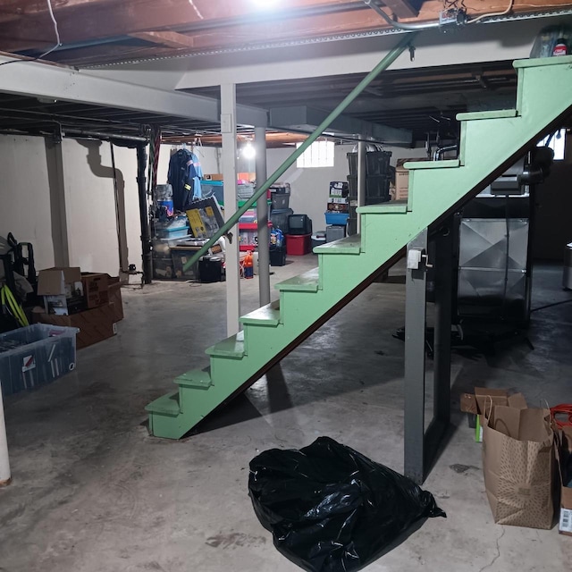 below grade area with stairway