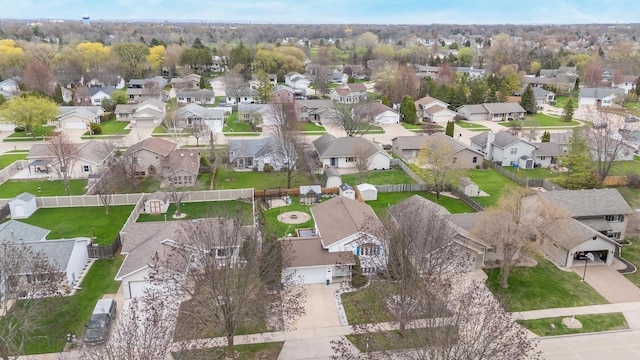bird's eye view with a residential view