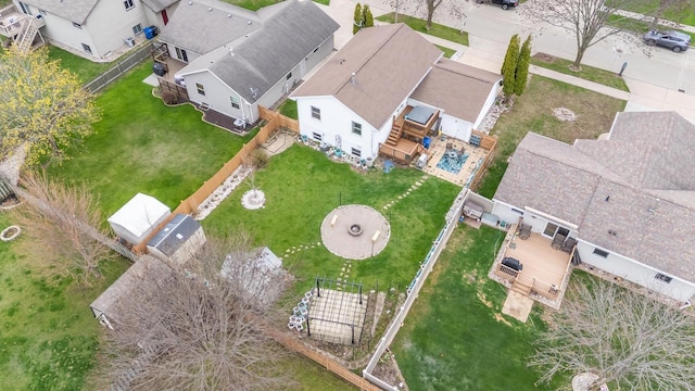 aerial view with a residential view
