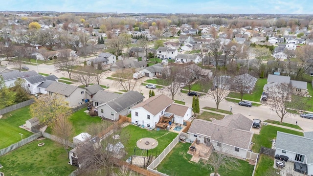 drone / aerial view with a residential view