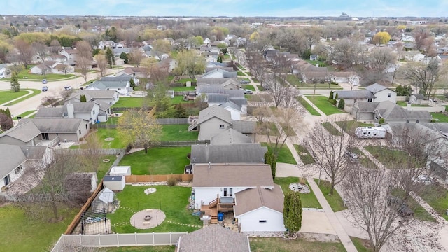 aerial view with a residential view