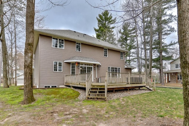 4109 Oak Ter, Weston, WI 54476 - back of property with a yard and a wooden deck