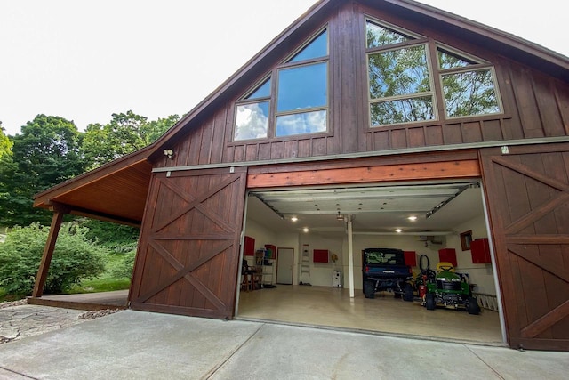 view of garage
