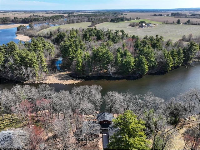 drone / aerial view with a rural view