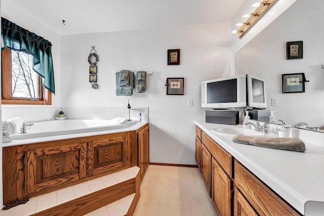 3280 County Rd S, Little Suamico, WI 54141 - full bath featuring vanity and a garden tub