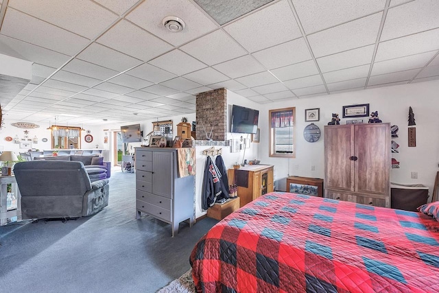 3280 County Rd S, Little Suamico, WI 54141 - carpeted bedroom featuring a paneled ceiling