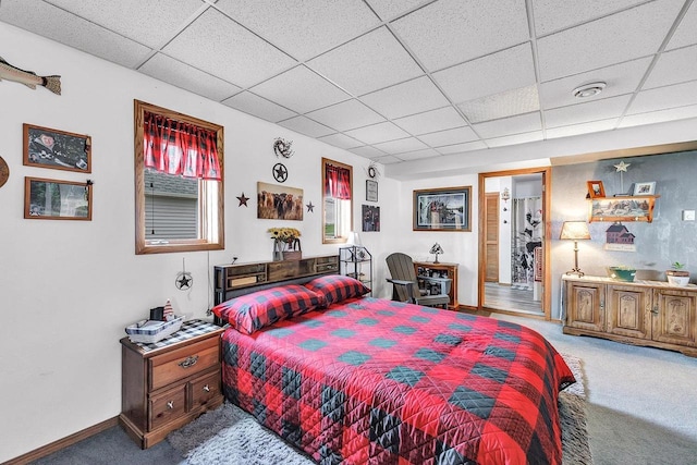 3280 County Rd S, Little Suamico, WI 54141 - carpeted bedroom with a drop ceiling and baseboards