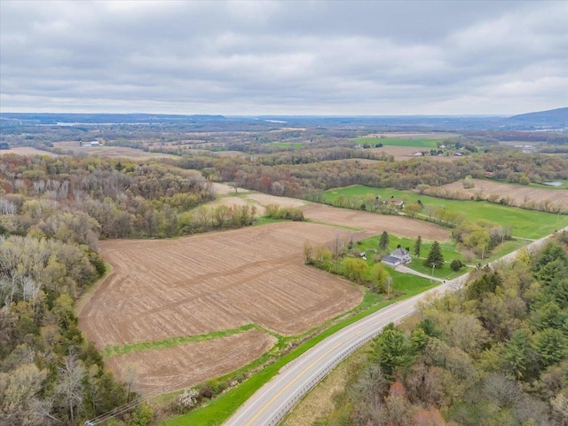 bird's eye view with a rural view