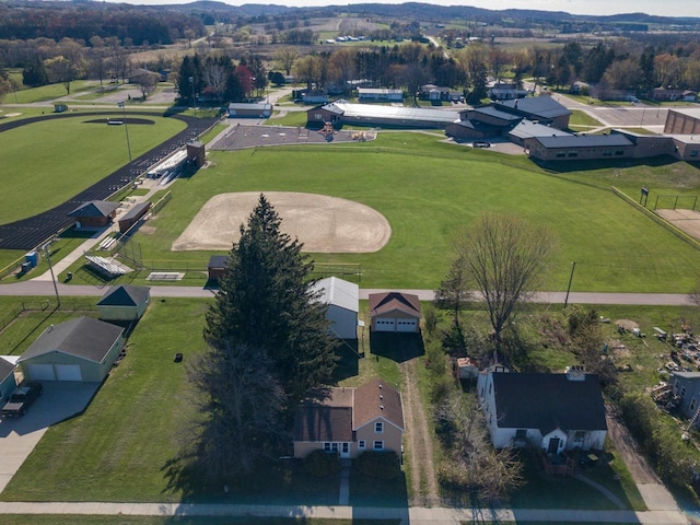 aerial view featuring a residential view