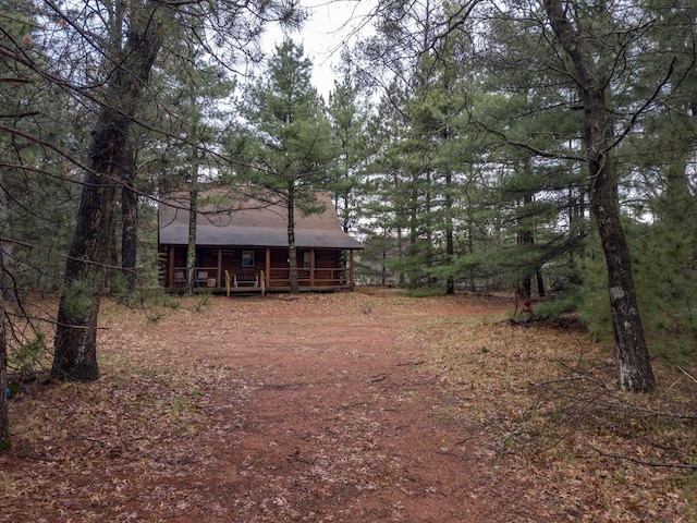 view of yard with a porch