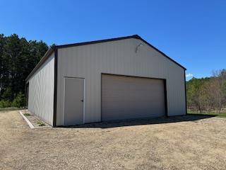 view of detached garage