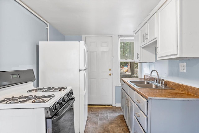 3303 W Juneau Ave Unit 3311, Milwaukee, WI 53208 - kitchen featuring white cabinetry, white gas range, and a sink