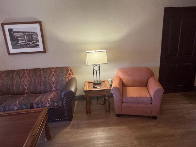 living area featuring wood finished floors