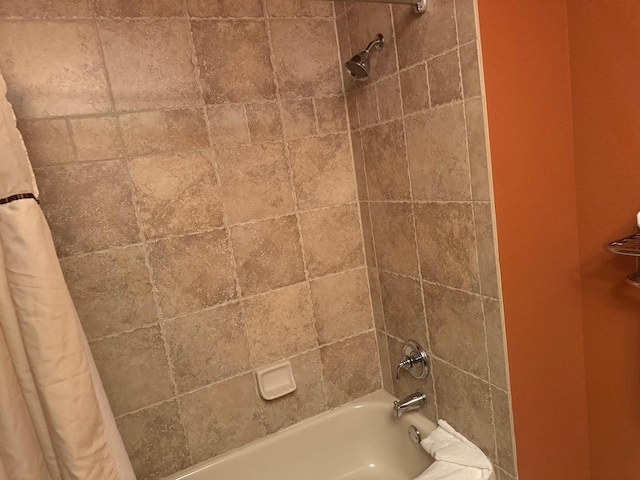 full bathroom featuring shower / bath combination with curtain