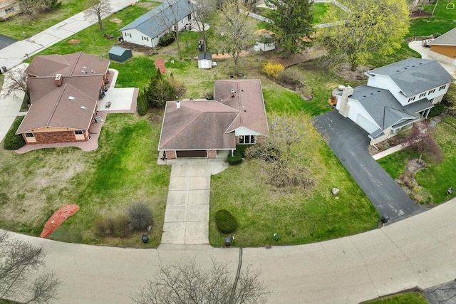 drone / aerial view with a residential view