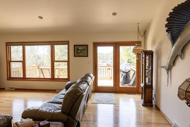 6258 Ninebark Rd, Abrams, WI 54153 - living room with light wood finished floors, plenty of natural light, and baseboards