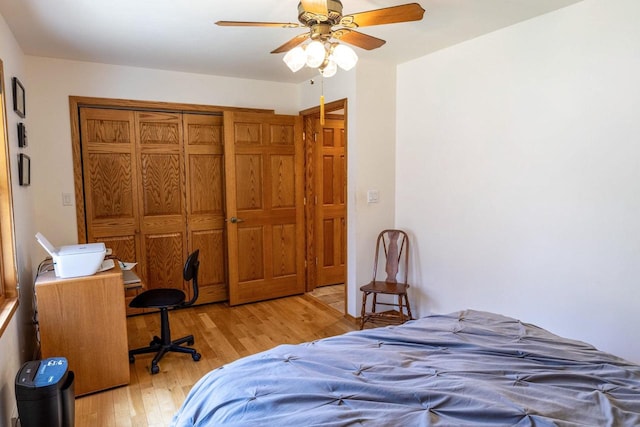6258 Ninebark Rd, Abrams, WI 54153 - bedroom with light wood-style floors and ceiling fan