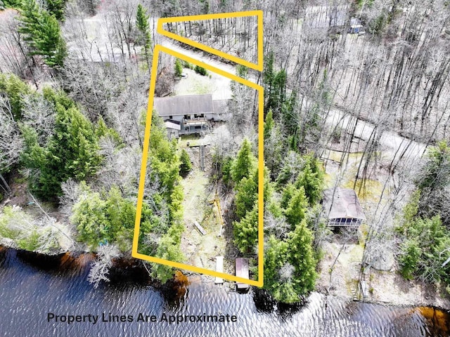 6258 Ninebark Rd, Abrams, WI 54153 - view from above of property featuring property parcel outlined and a nearby body of water