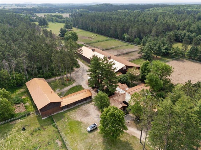 W2470 County Road B, Montello, WI 53949 - aerial view of a forest