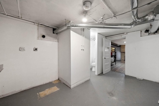 view of finished basement