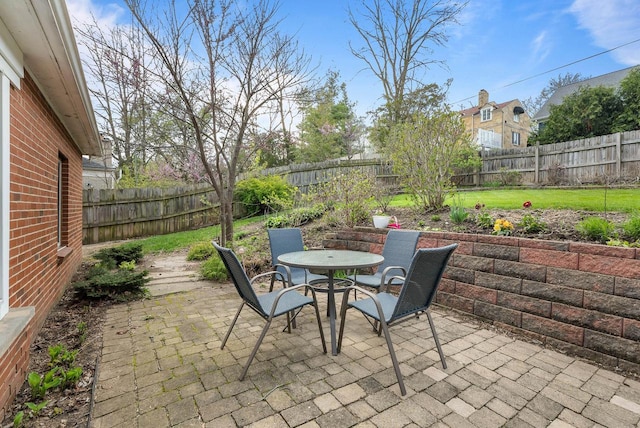 view of patio / terrace featuring a fenced backyard