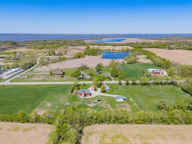 3756 E County Rd N, Milton, WI 53563 - aerial view of property and surrounding area with a nearby body of water