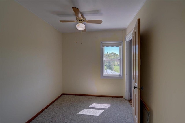 3756 E County Rd N, Milton, WI 53563 - carpeted empty room with baseboards, ceiling fan, and crown molding