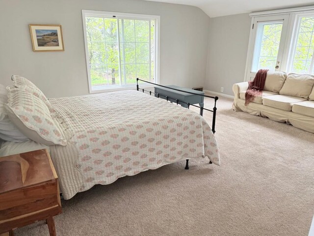 1651 E Ridge Rd, Beloit, WI 53511 - carpeted bedroom featuring vaulted ceiling and baseboards