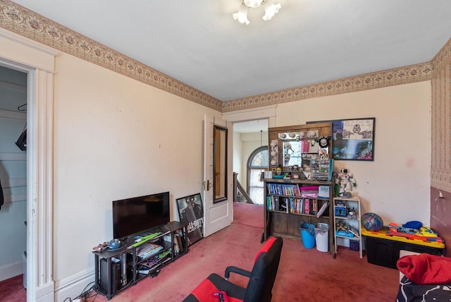 interior space featuring carpet floors