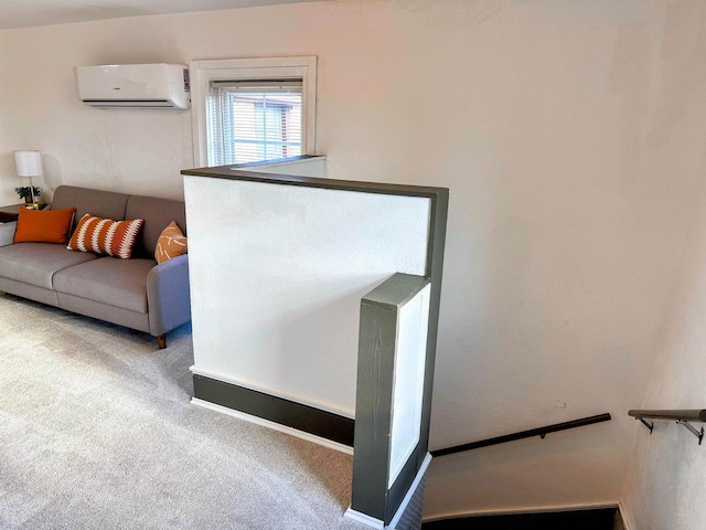 201 S Beaumont Rd, Prairie Du Chien, WI 53821 - carpeted living room featuring a wall mounted AC