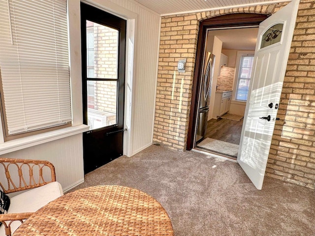 201 S Beaumont Rd, Prairie Du Chien, WI 53821 - bathroom with brick wall