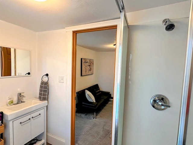 201 S Beaumont Rd, Prairie Du Chien, WI 53821 - bathroom with walk in shower and vanity