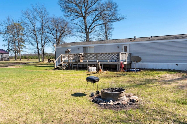 W7730 County Road Z, Pembine, WI 54156 - back of house with a deck and a yard