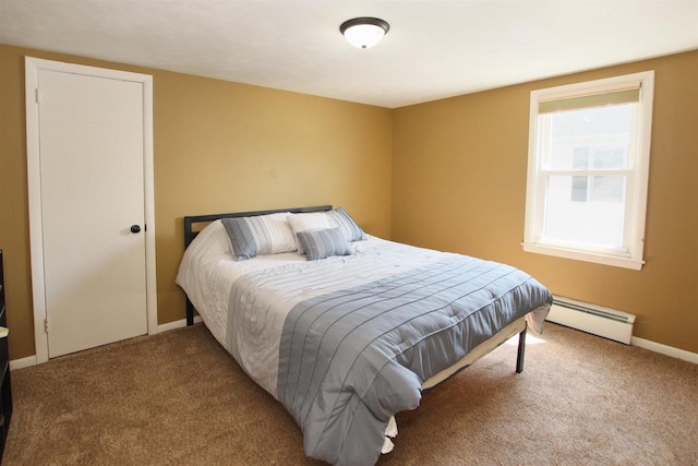 364 E 9th St, Fond Du Lac, WI 54935 - bedroom featuring baseboards, a baseboard radiator, and carpet floors