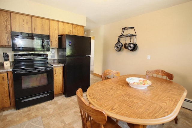 364 E 9th St, Fond Du Lac, WI 54935 - kitchen featuring black appliances, light countertops, and brown cabinets