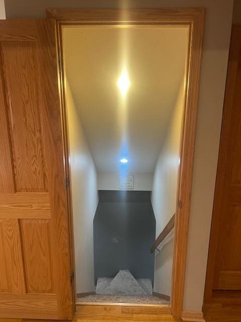 1075 Grant St, Fennimore, WI 53809 - stairs with wood finished floors