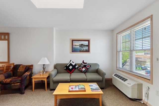 123 Center St Unit 301, Lake Geneva, WI 53147 - living area with a skylight, carpet floors, and a wall unit AC