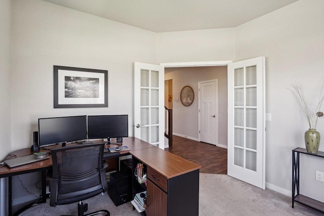 521 Dragon Willow Ln, Middleton, WI 53562 - carpeted office space with french doors and baseboards