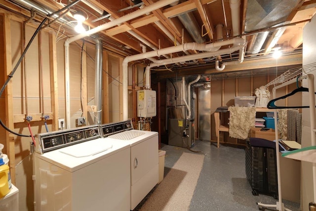 425 S Ventura Ln, Whitewater, WI 53190 - unfinished below grade area featuring water heater and independent washer and dryer
