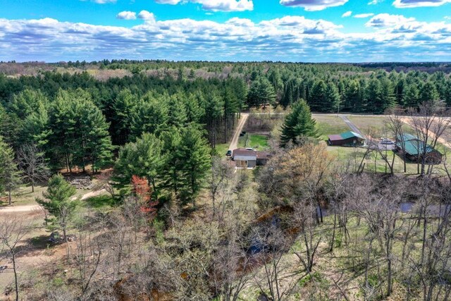 W4144 Fawn Ave, Montello, WI 53949 - aerial view of property's location with a heavily wooded area and rural landscape