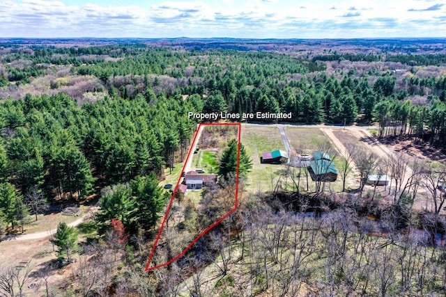 W4144 Fawn Ave, Montello, WI 53949 - aerial view of property's location featuring a forest and property parcel outlined