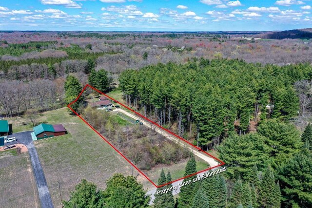 W4144 Fawn Ave, Montello, WI 53949 - aerial view of property's location with a forest and property parcel outlined