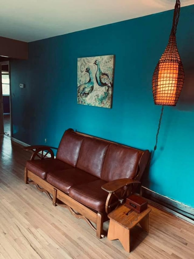 W4144 Fawn Ave, Montello, WI 53949 - living room featuring wood finished floors and baseboards