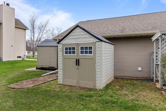 view of shed
