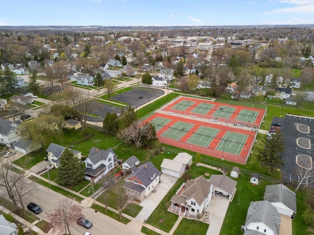 drone / aerial view with a residential view